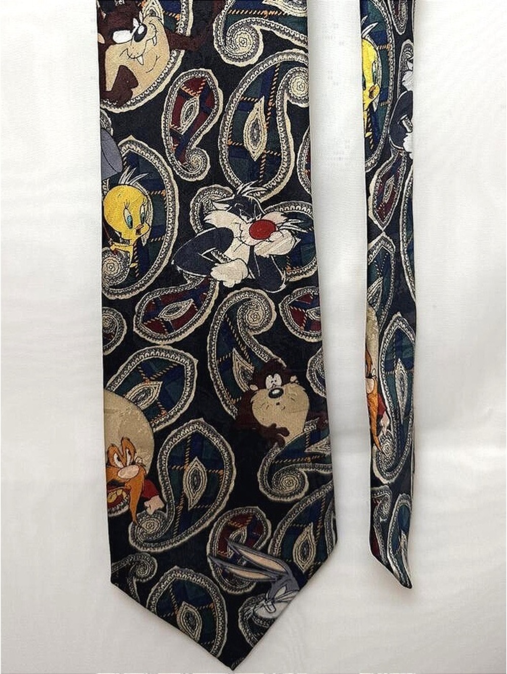90s Looney Tunes Mania Paisley Novelty Tie